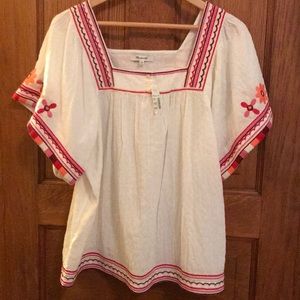 Madewell Embroidered Sandblossom Top